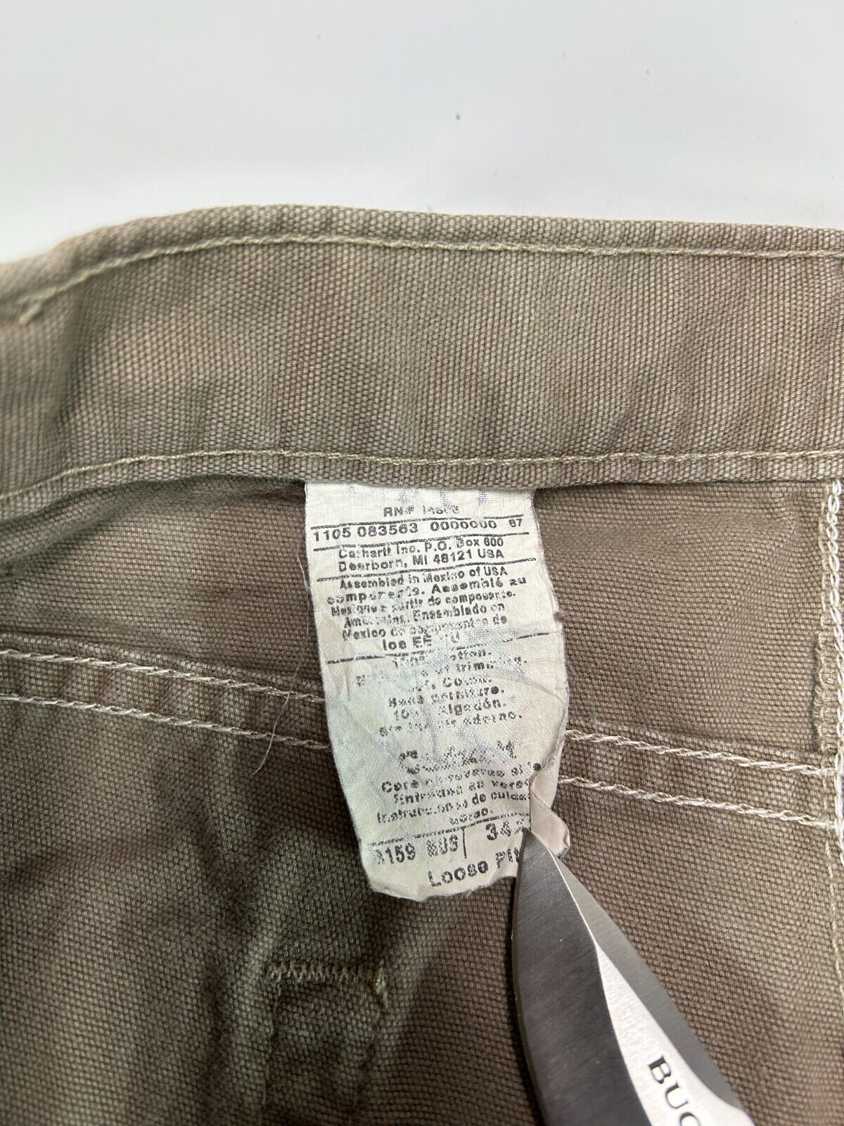 Vintage Carhartt Loose Fit Canvas Workwear Carpenter Pants Size 34