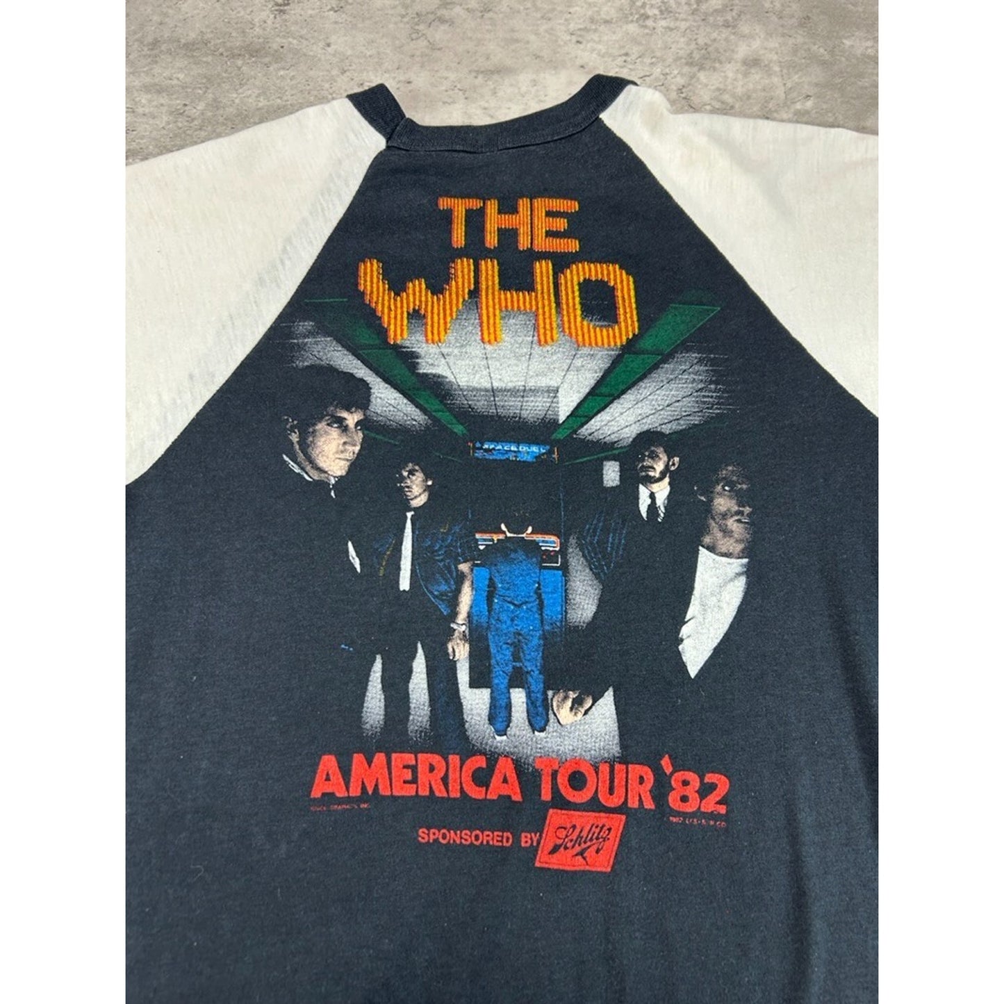 Vintage 1982 The Who American Tour Rock Music Raglan Band T-Shirt Size Large