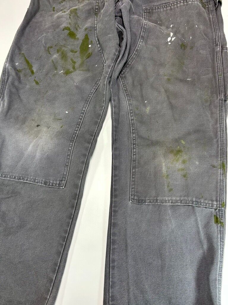 Dickies Canvas Workwear Double Knee Carpenter Pants Size 35 Gray
