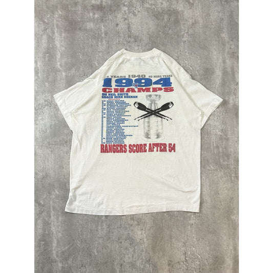 Vintage 1994 New York Rangers NHL Stanley Cup Champions T-Shirt Size XL