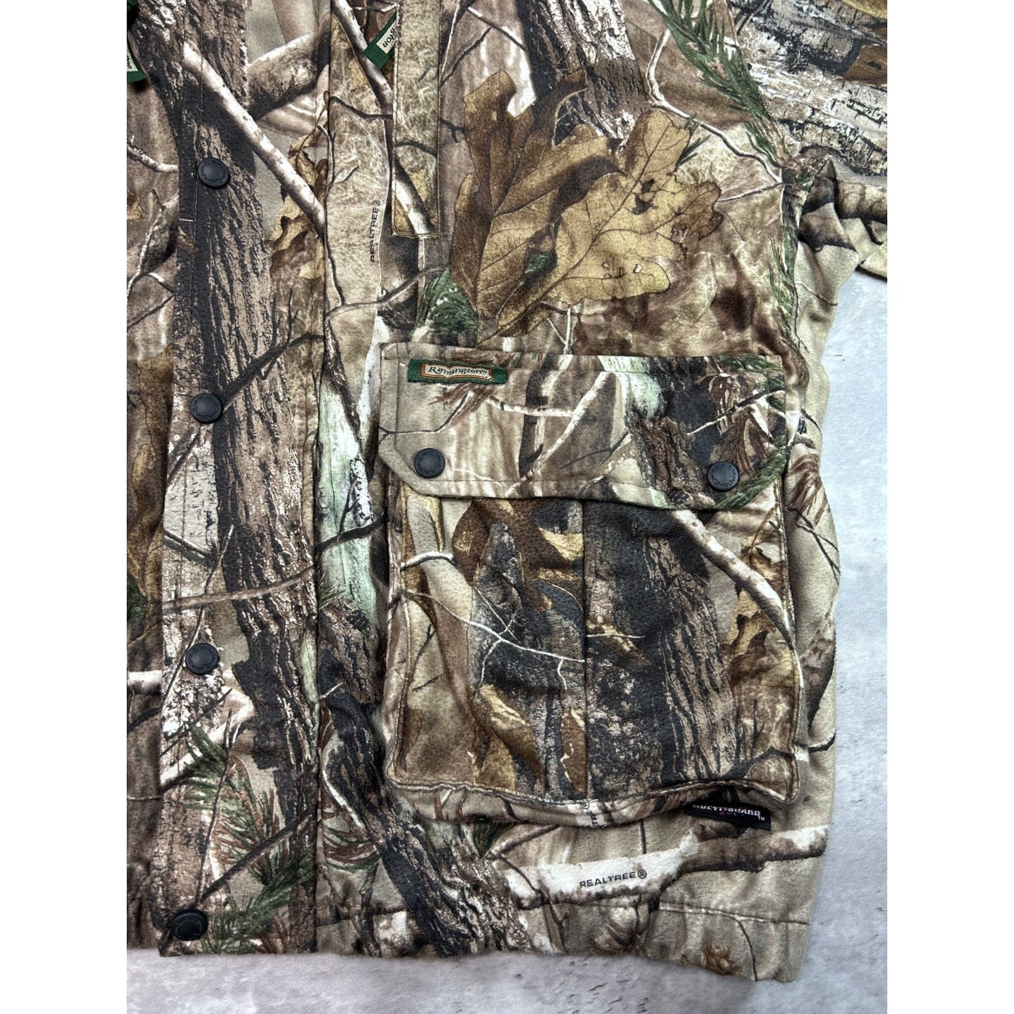 Vintage Remington Tree Camo Full Zip Hooded Hunting Jacket Size Large