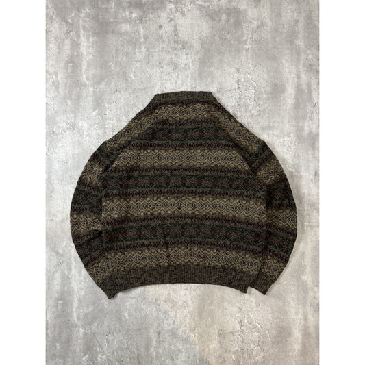 Vintage 90s Dockers Striped Print Pullover Knit Sweater Size XL