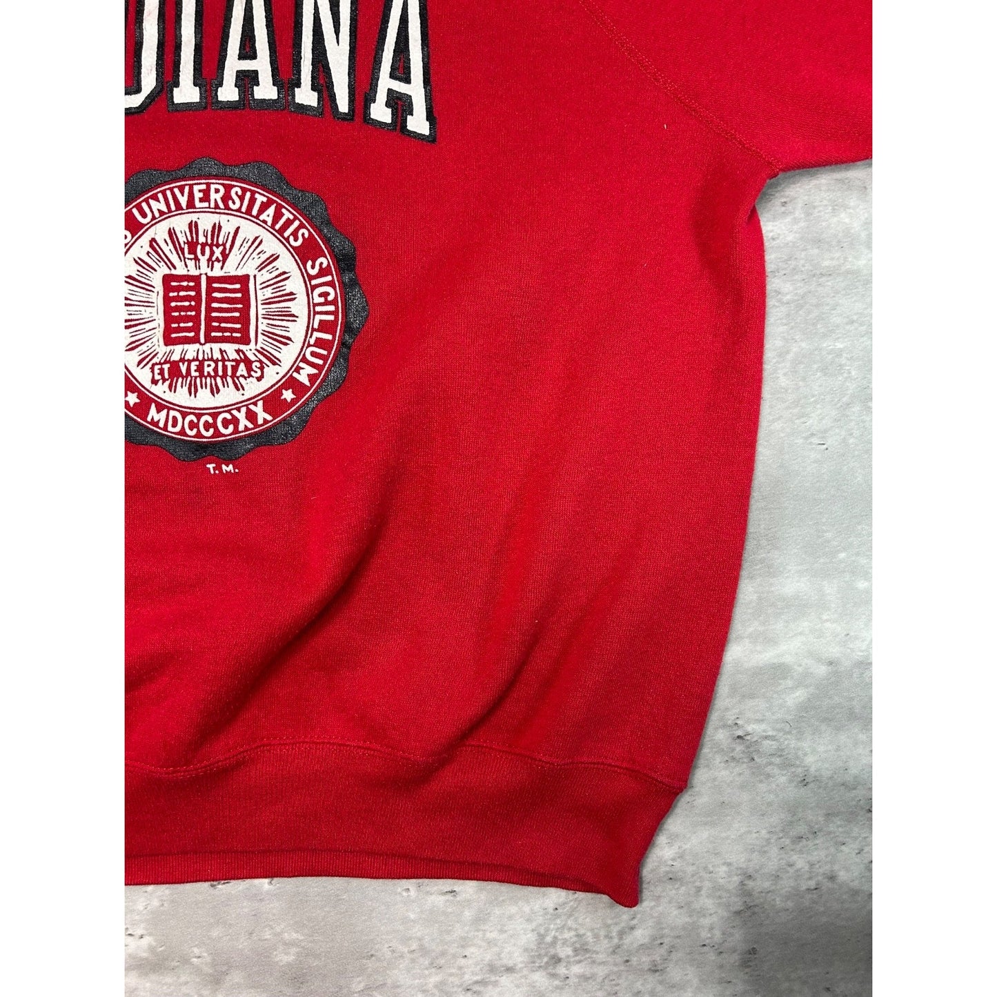 Vintage 90s Indiana Hoosiers NCAA Collegiate Crest Graphic Sweatshirt Sz Medium