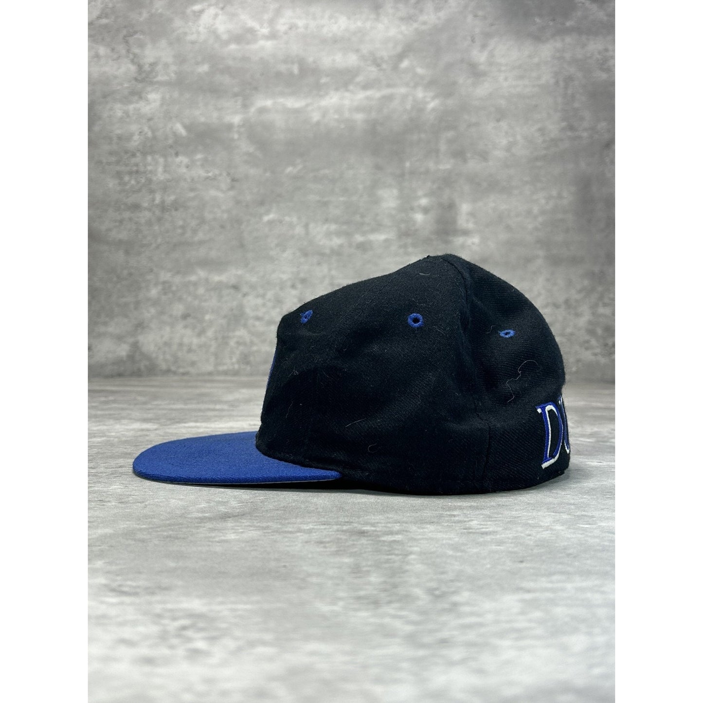 Vintage 90s Duke Blue Devils NCAA Embroidered Logo Fitted Hat Size 7