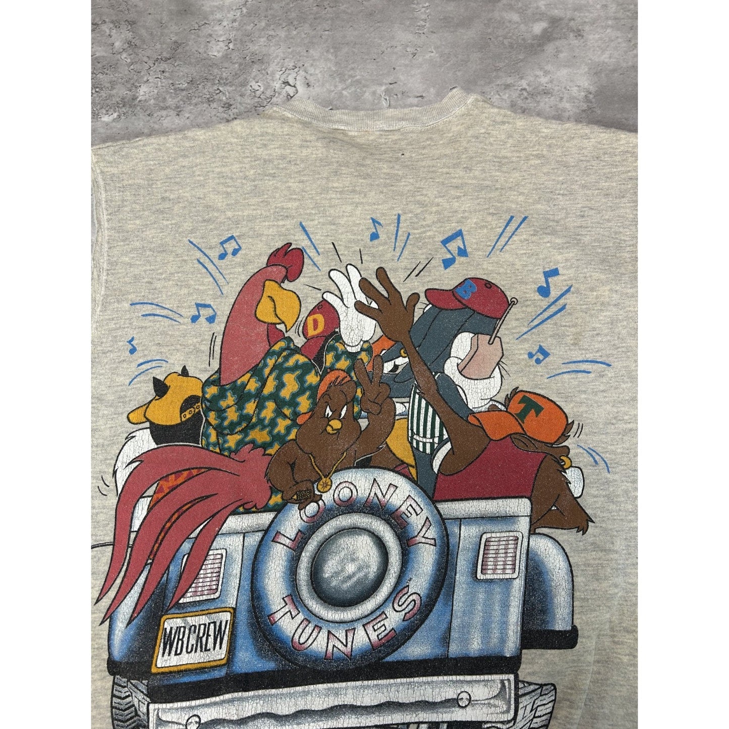 Vintage 90s Looney Tunes Tv Show Promo Graphic Sleeveless Sweatshirt Size Medium