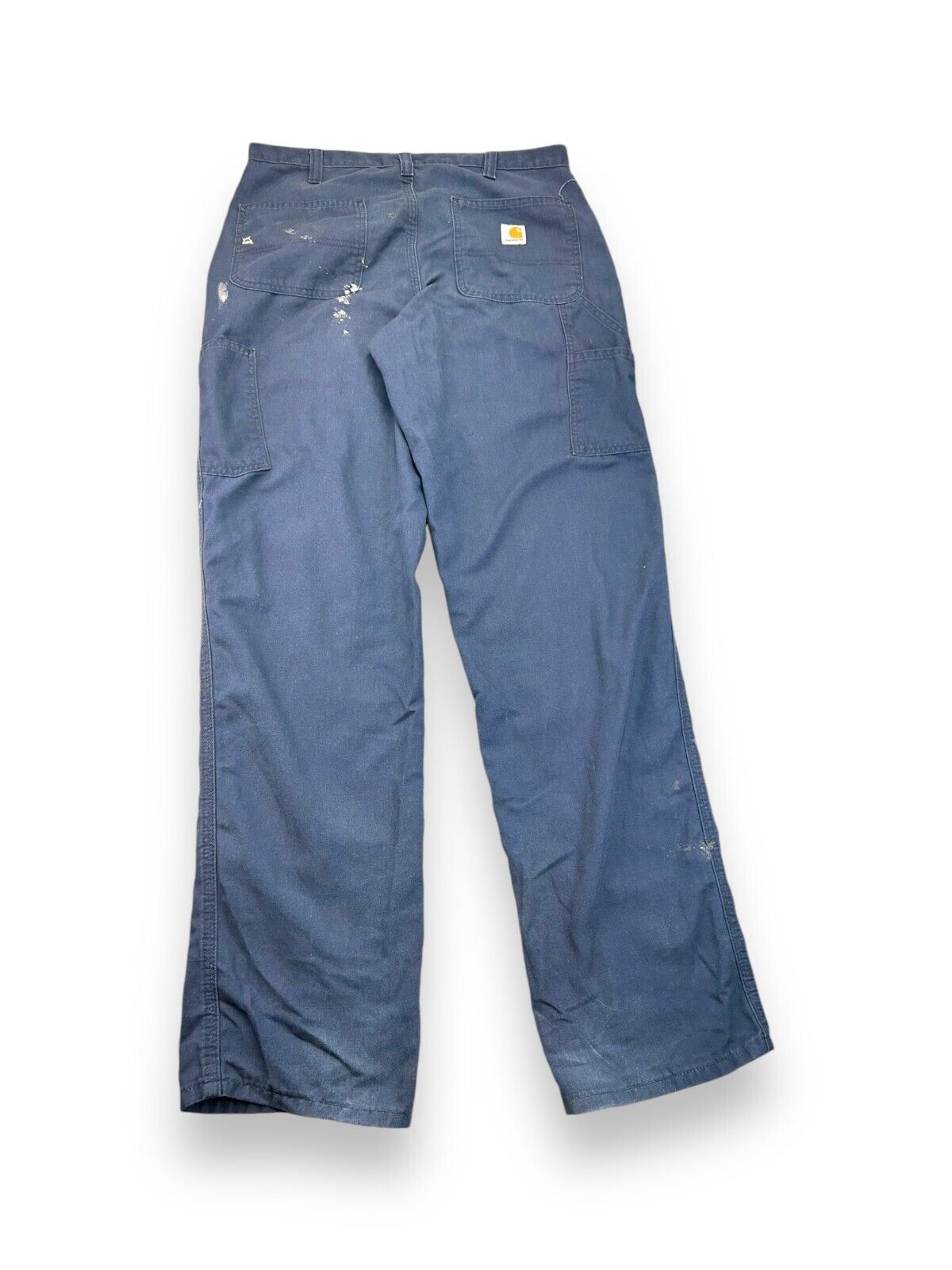 Vintage Carhartt Dungaree Fit Canvas Work Wear Carpenter Pants Size 35W Blue