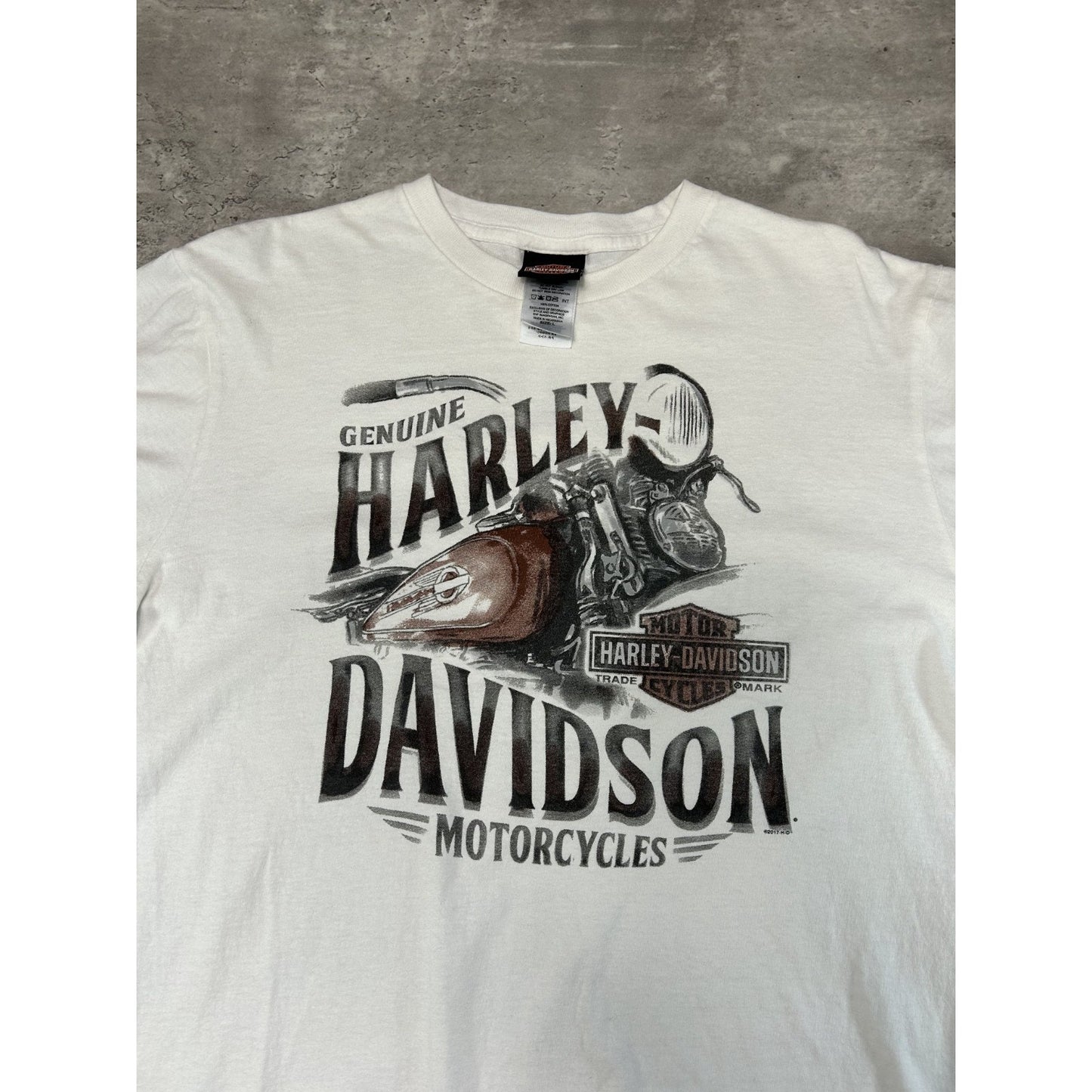 Vintage Harley Davidson Motorcycles Graphic Spellout Long Sleeve T-Shirt Large