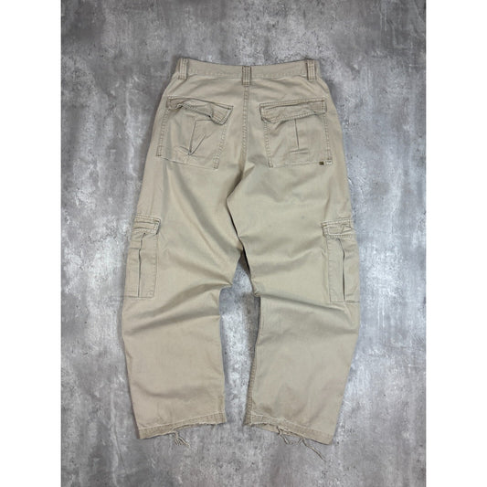 Vintage Y2K Levi's Silver Khaki Baggy Cargo Pants Size 33 Beige