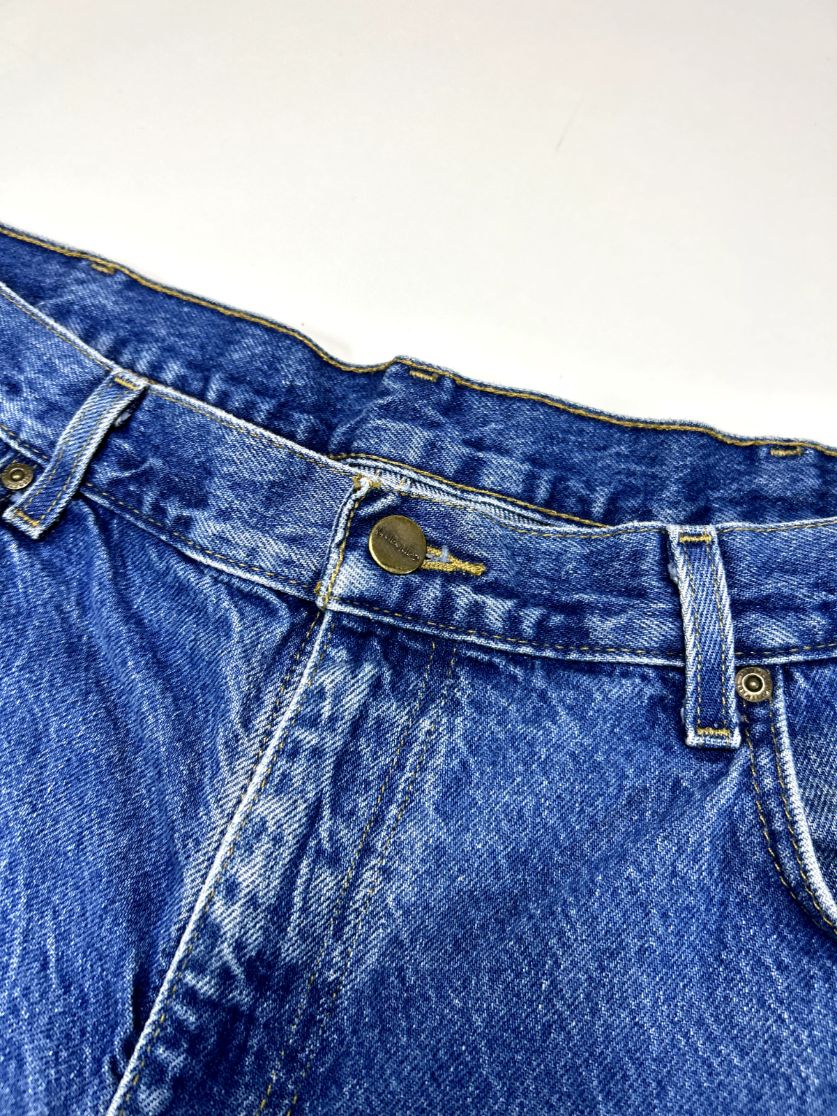 Vintage 90s Carhartt Dark Wash Denim Workwear Pants Size 38 Blue