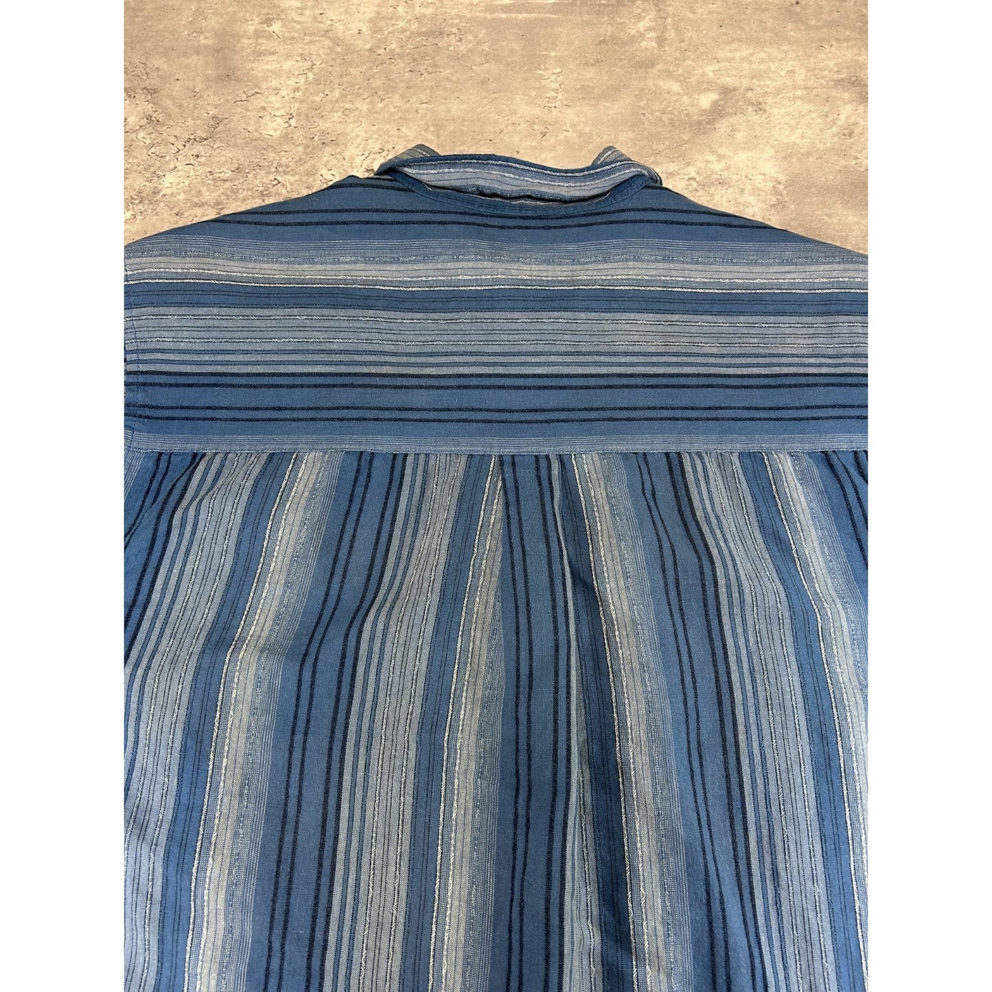 Cafe Luna Striped Print Short Sleeve Reworked Cropped Button Up Shirt Size XL
