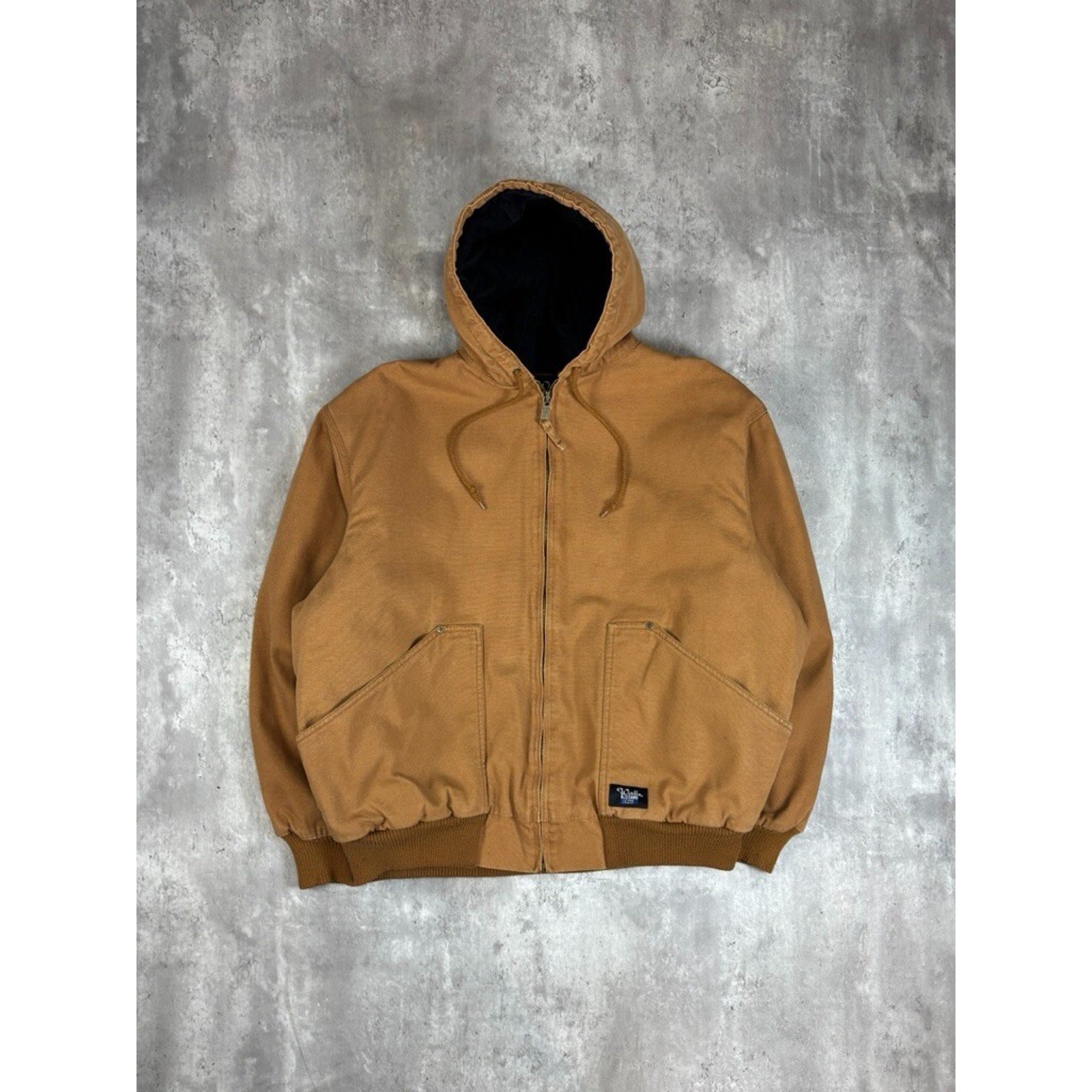 Vintage The Walls Blizzard Pruf Canvas Workwear Hooded Jacket Size XXL Beige