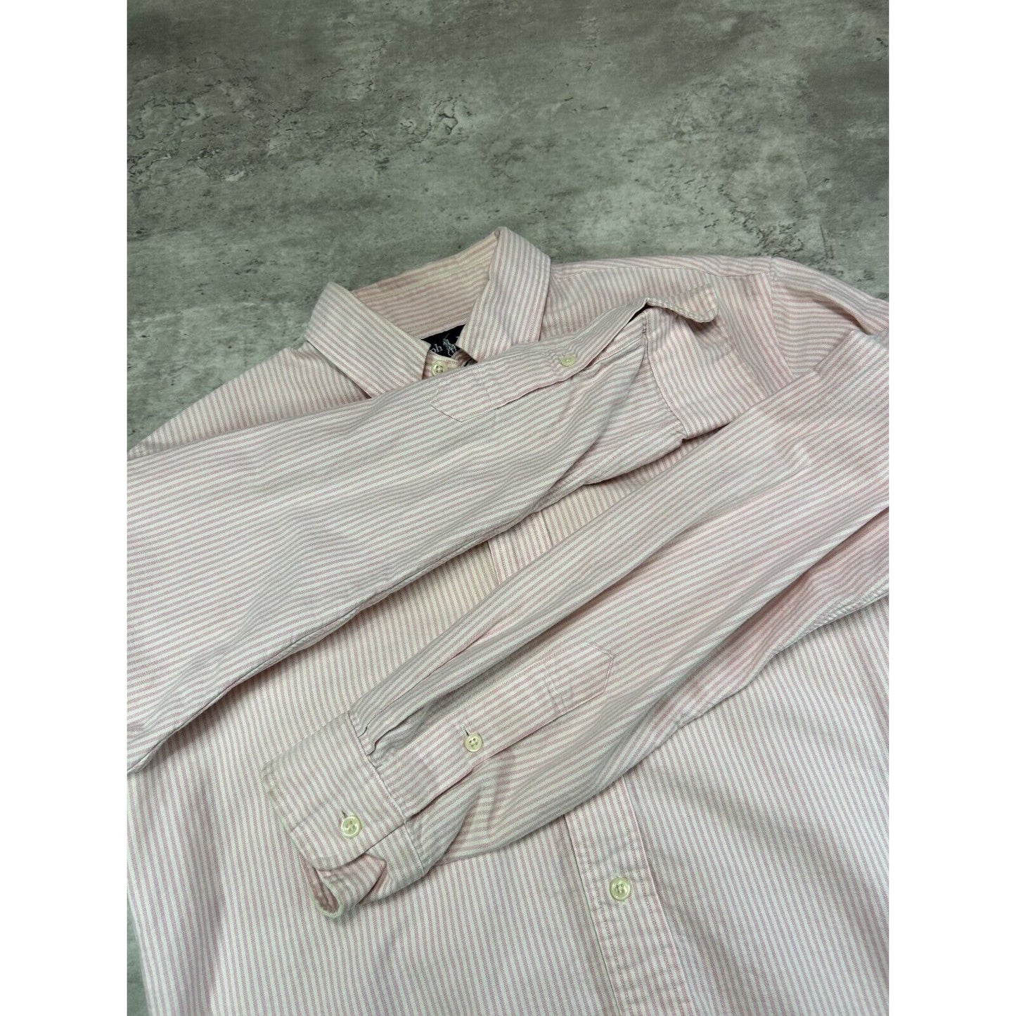 Vintage Polo Ralph Lauren Embroidered Pony Long Sleeve Button Up Shirt Size Medium