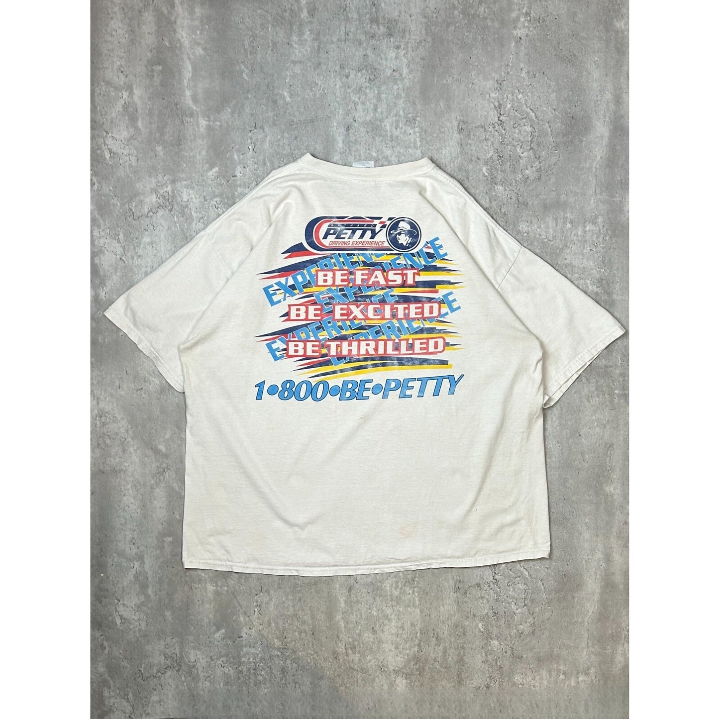 Vintage 90s Richard Petty #43 Nascar Be Petty Graphic T-Shirt Size XXL White
