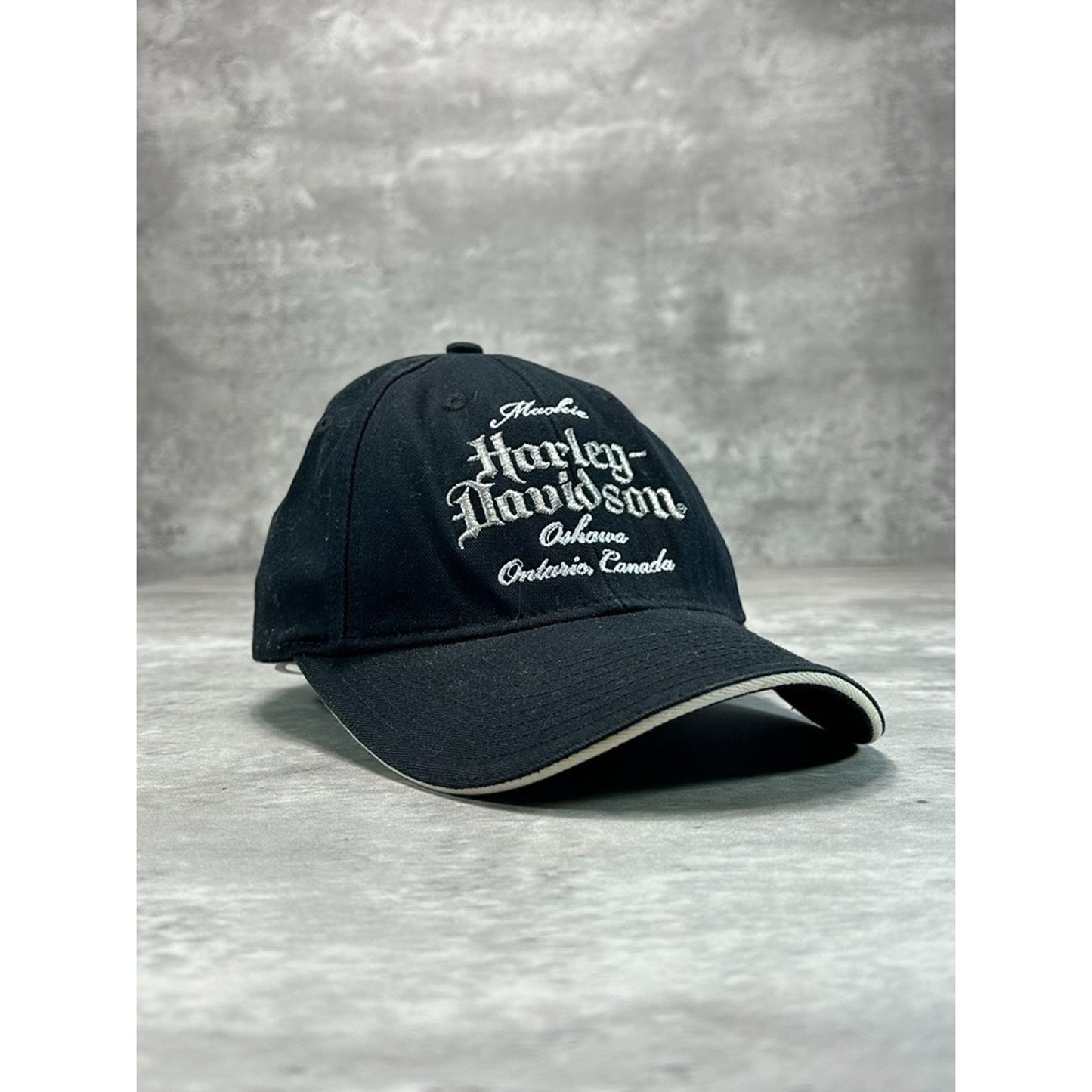 Vintage Harley Davidson Motorcycles Embroidered Spellout Strapback Hat OSFA