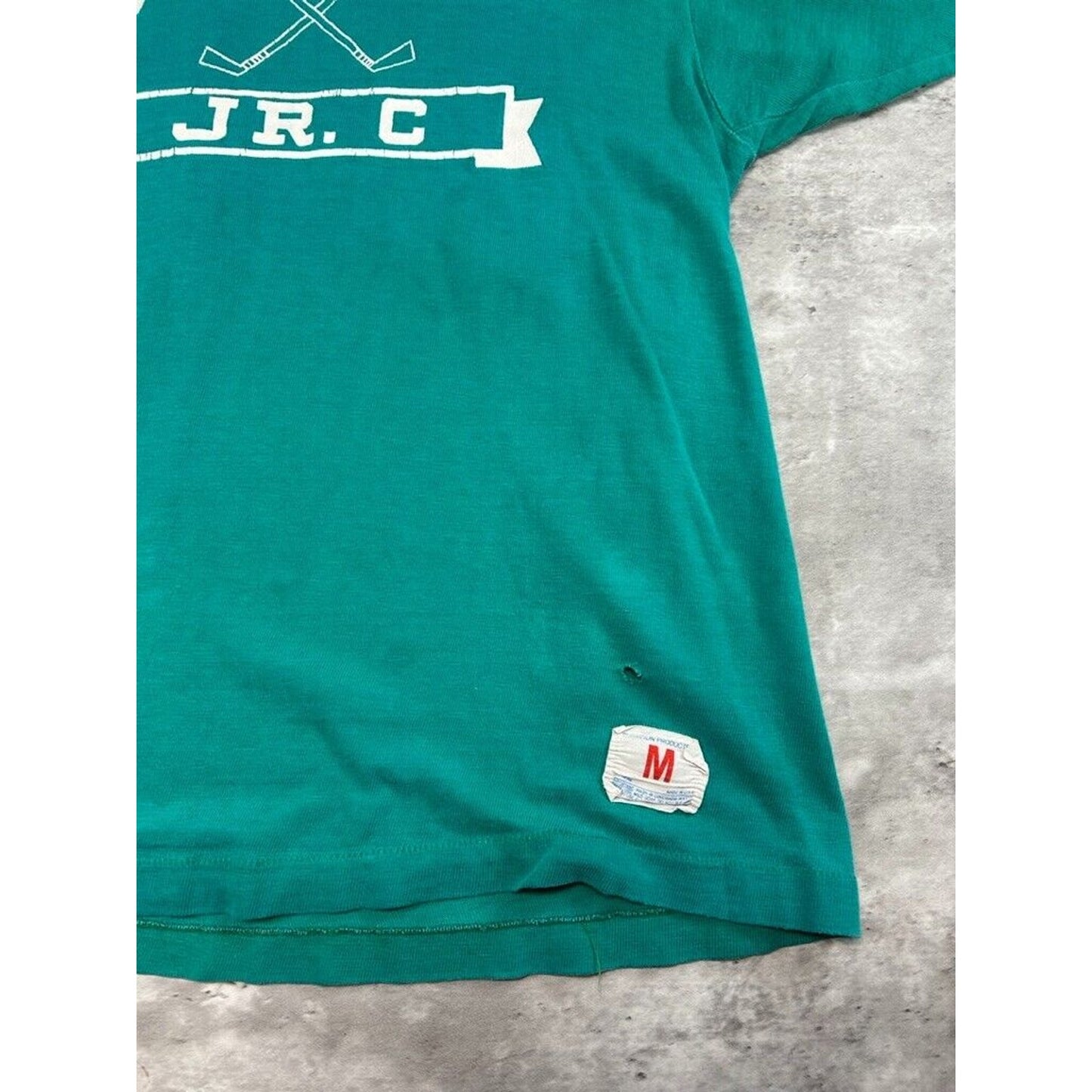 Vintage 1970s Belmont Jr C Arc Spell Out Collegiate Champion Jersey Size Medium