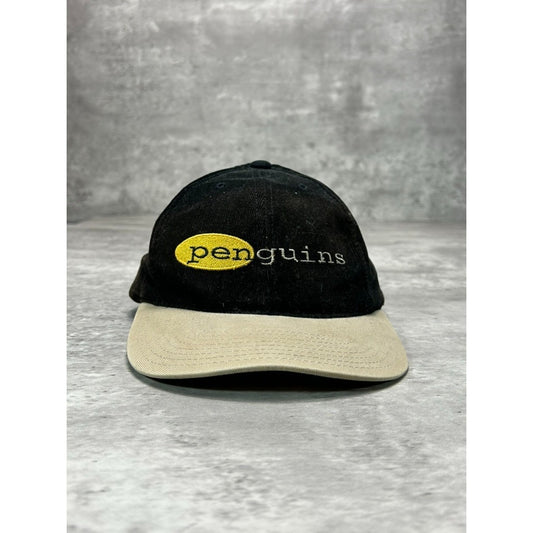 Vintage 90s Pittsburgh Penguins NHL Corduroy American Needle Strapback Hat OSFA