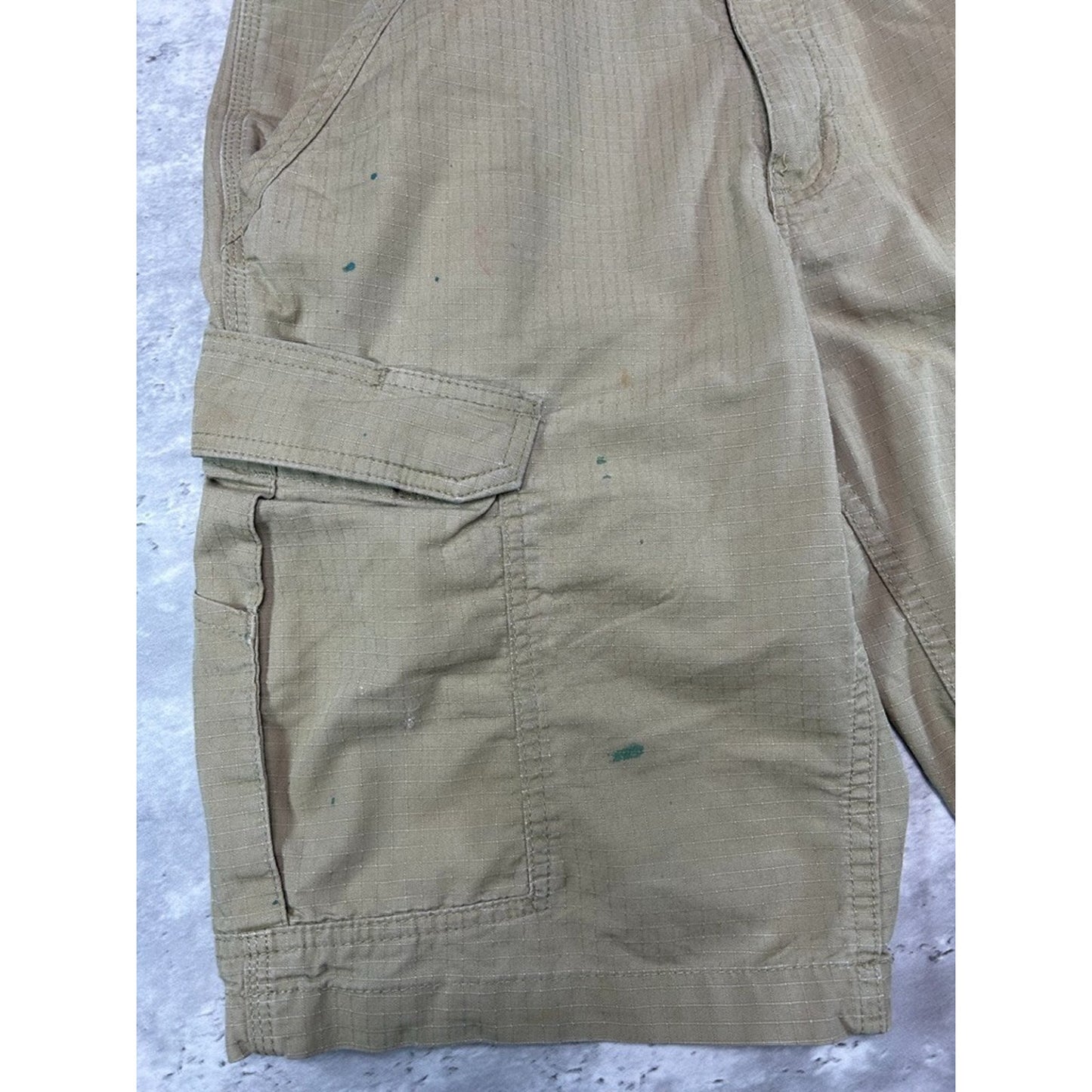 Carhartt Relaxed Fit Ripstop Workwear Cargo Shorts Size 33 Beige