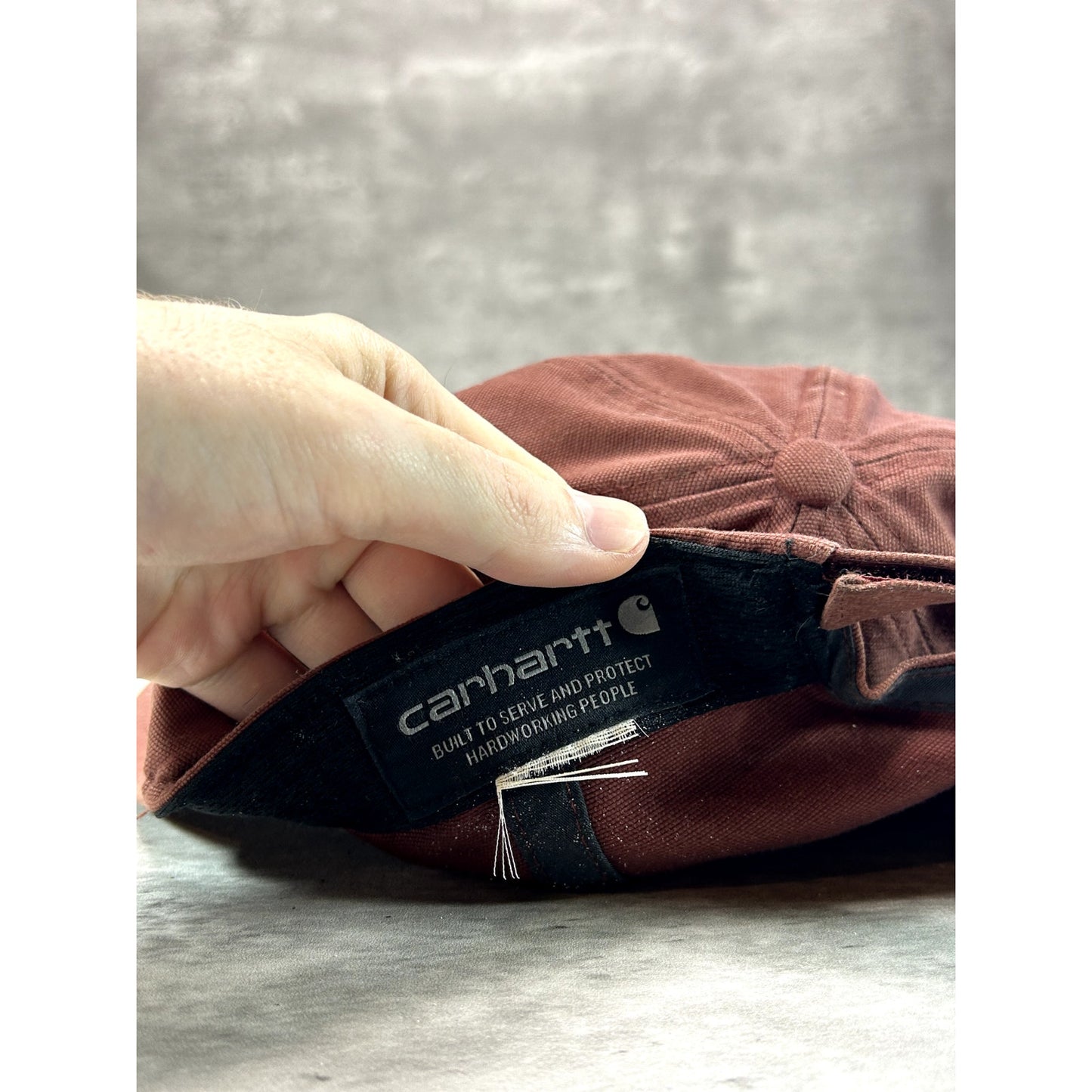 Carhartt Embroidered Patch Workwear Snapback Hat OSFA Maroon
