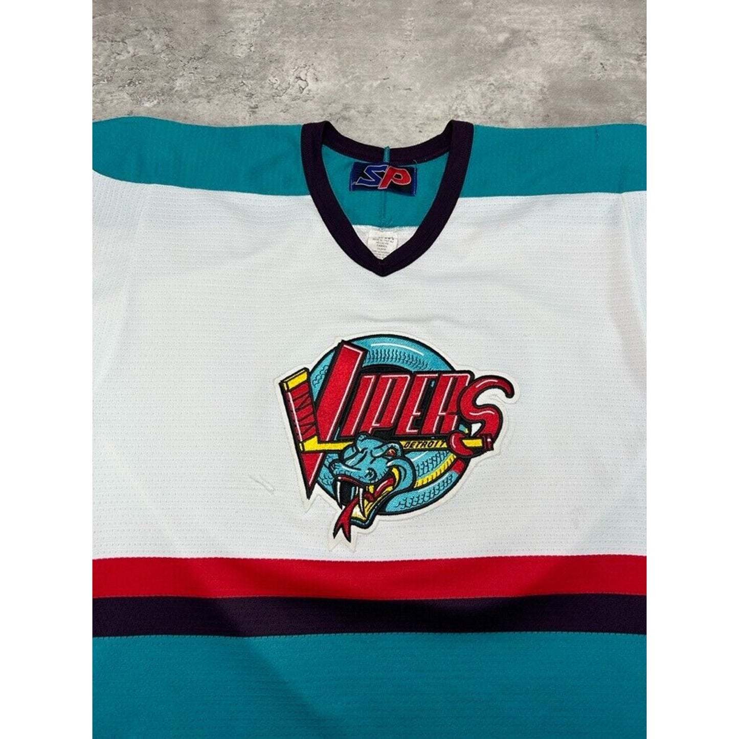 Vintage 90s #99 Detroit Vipers ECHL Embroidered Hockey Jersey Size Medium