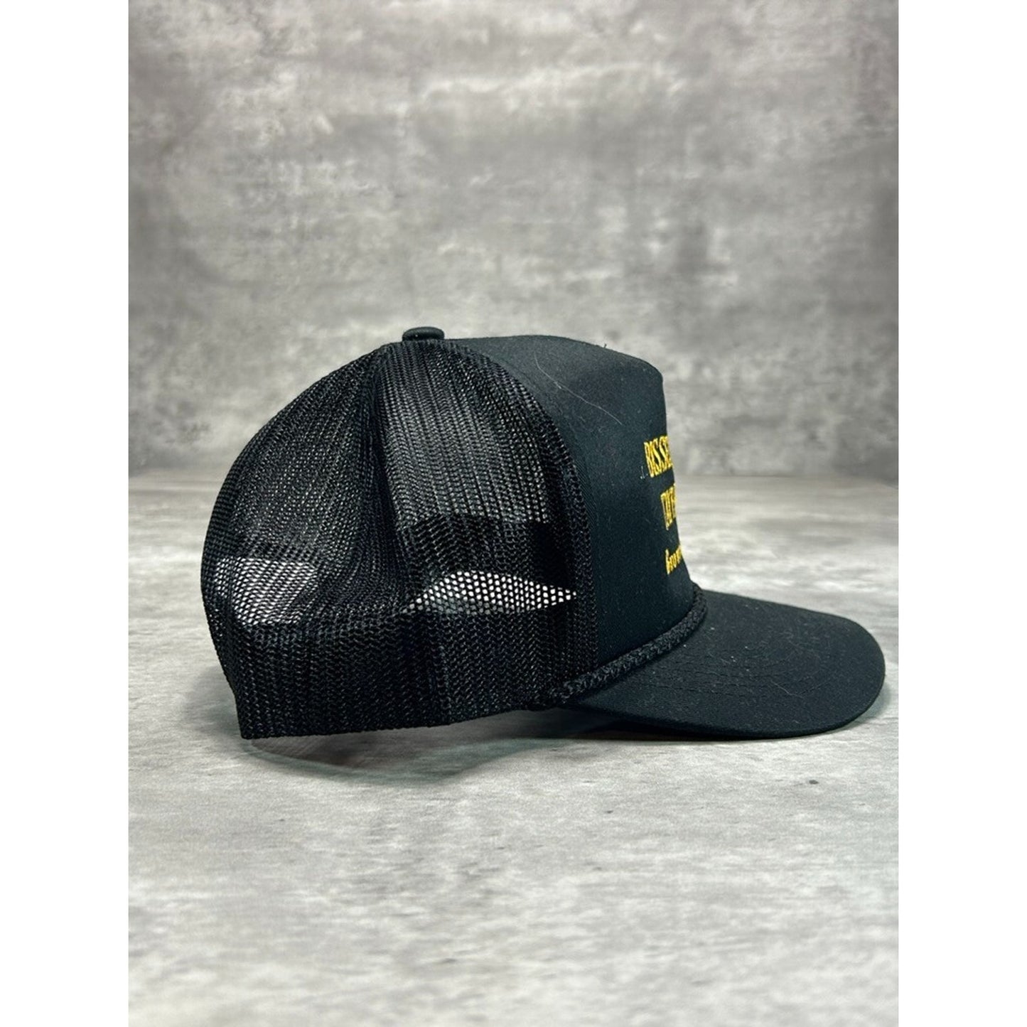 Vintage Bissen Tavern Bald Eagle Embroidered Trucker Snapback Hat OSFA Black