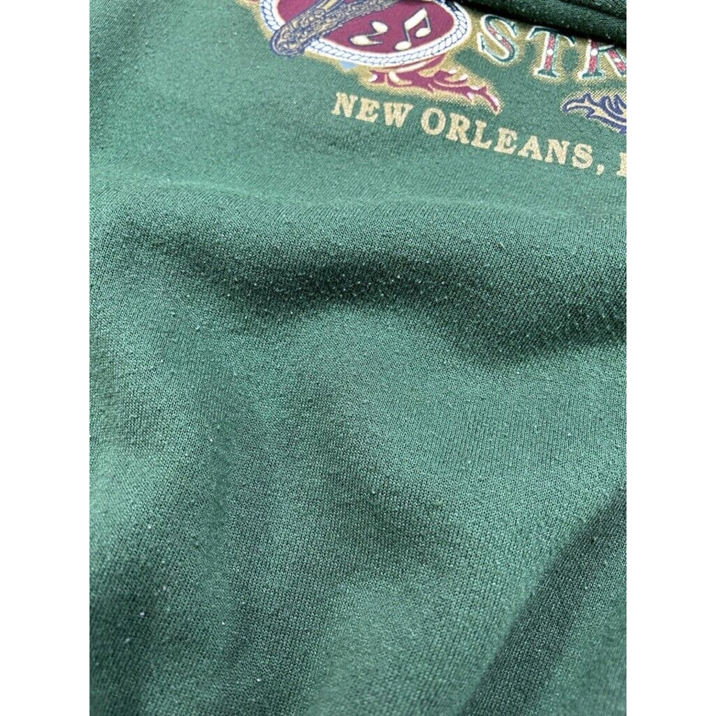 Vintage 90s Bourbon Street Orleans Destination Graphic Sweatshirt Size XL