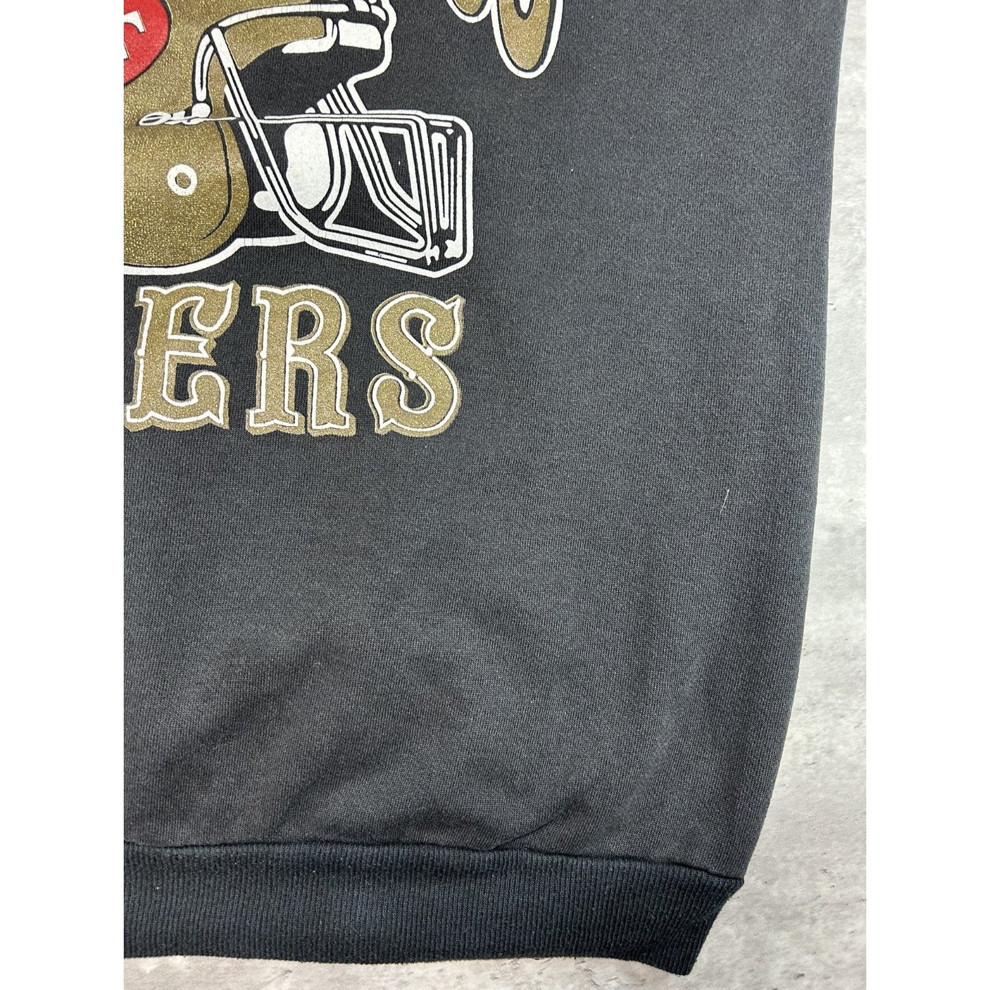 Vintage 90s San Francisco 49ers NFL Helmet Graphic Hooded Sweatshirt Size XL