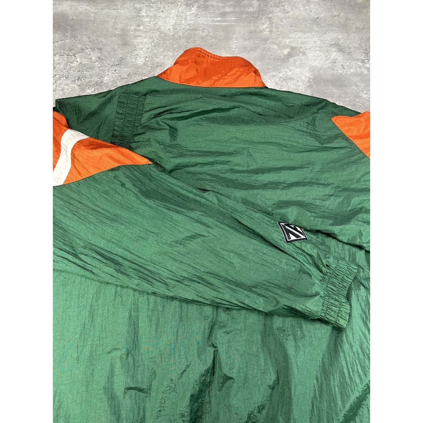 Vintage 90s Miami Hurricanes NCAA Embroidered Windbreaker Jacket Size 2XL