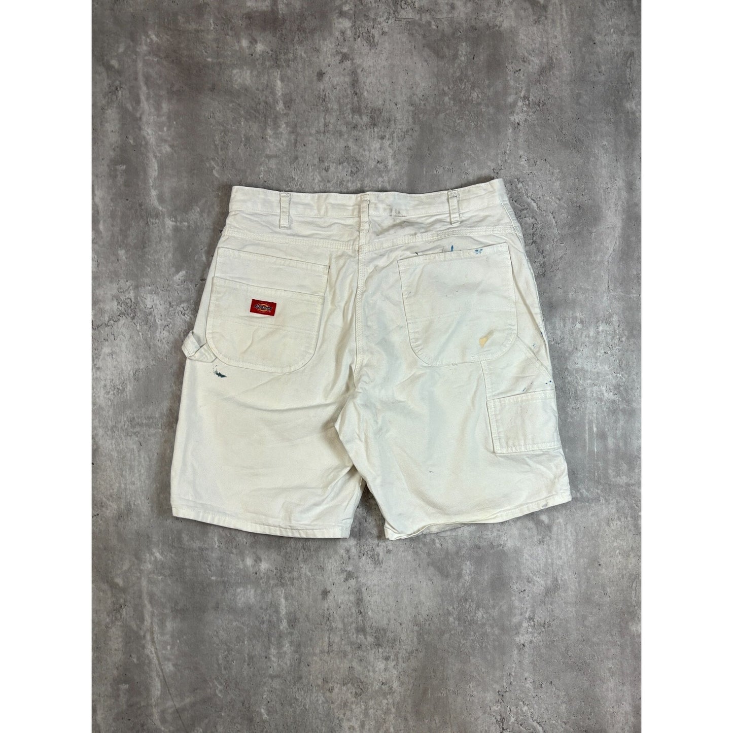 Vintage Dickies Canvas Workwear Painter Shorts Size 36 White