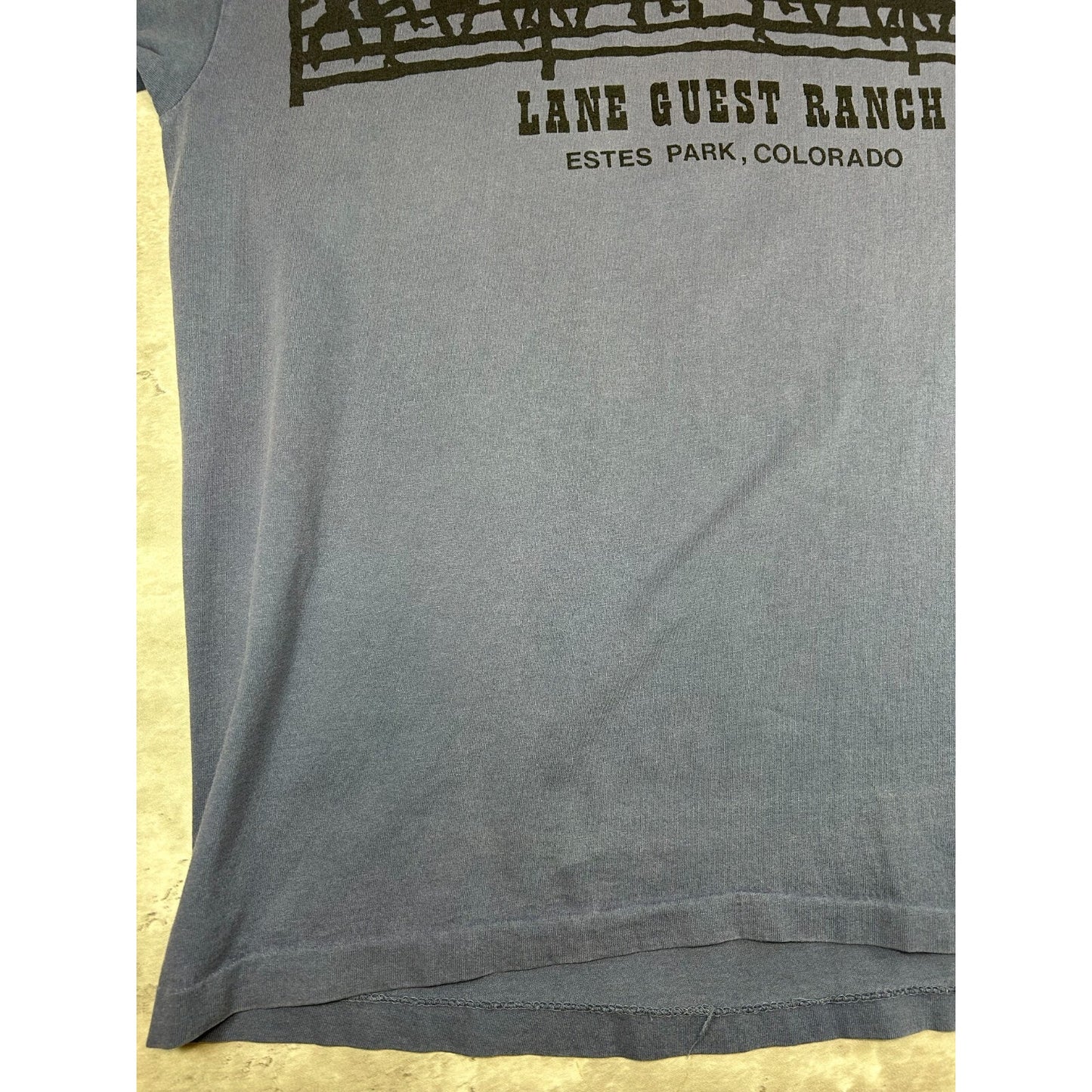 Vintage 1990s Lane Quest Ranch Cowboy Graphic Destination T-Shirt Size XL