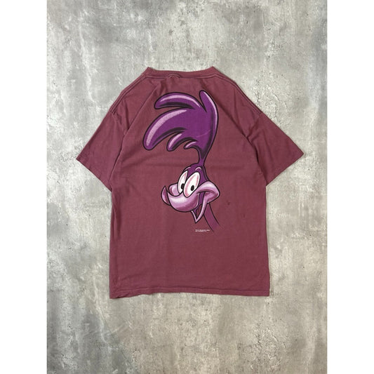 Vintage 90s Looney Tunes Road Runner Spellout Cartoon Graphic T-Shirt Size Large