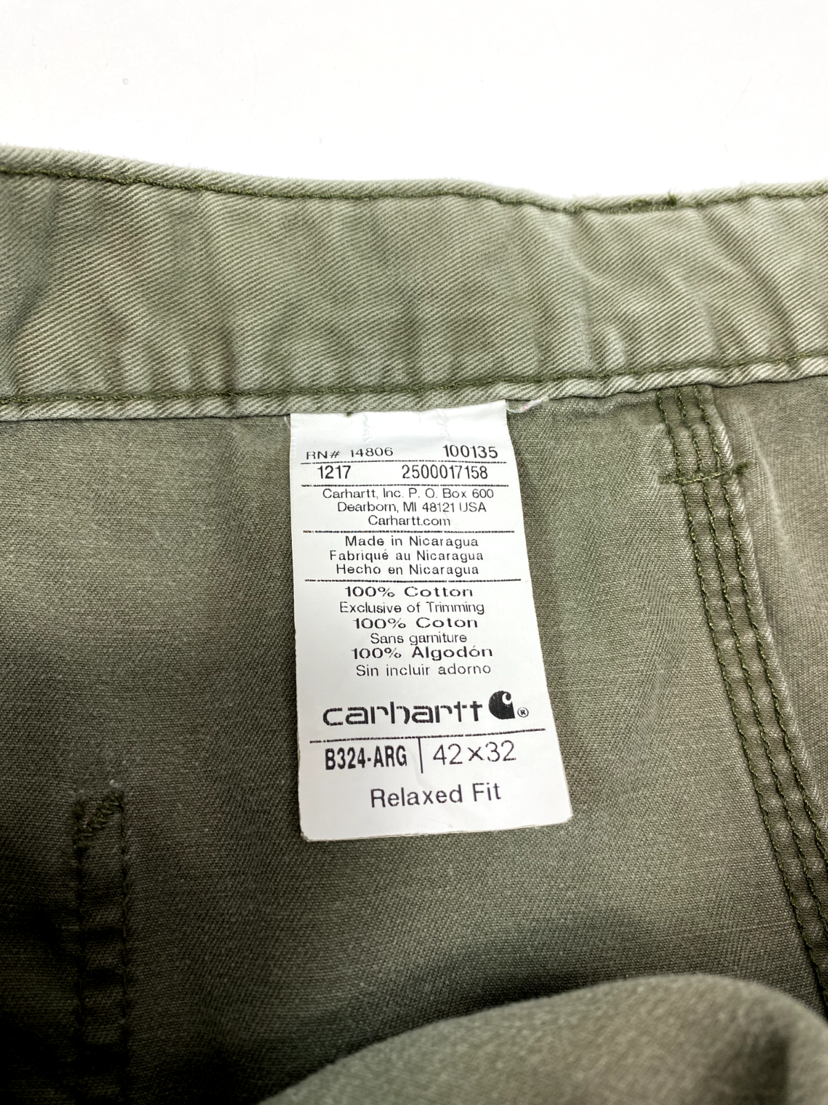 Vintage Carhartt Relaxed Fit Canvas Workwear Carpenter Pants Size 40W B324ARG