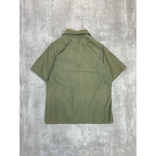 Vintage 90s US OG-107 Military Short Sleeve Button Up Shirt Size Medium Green