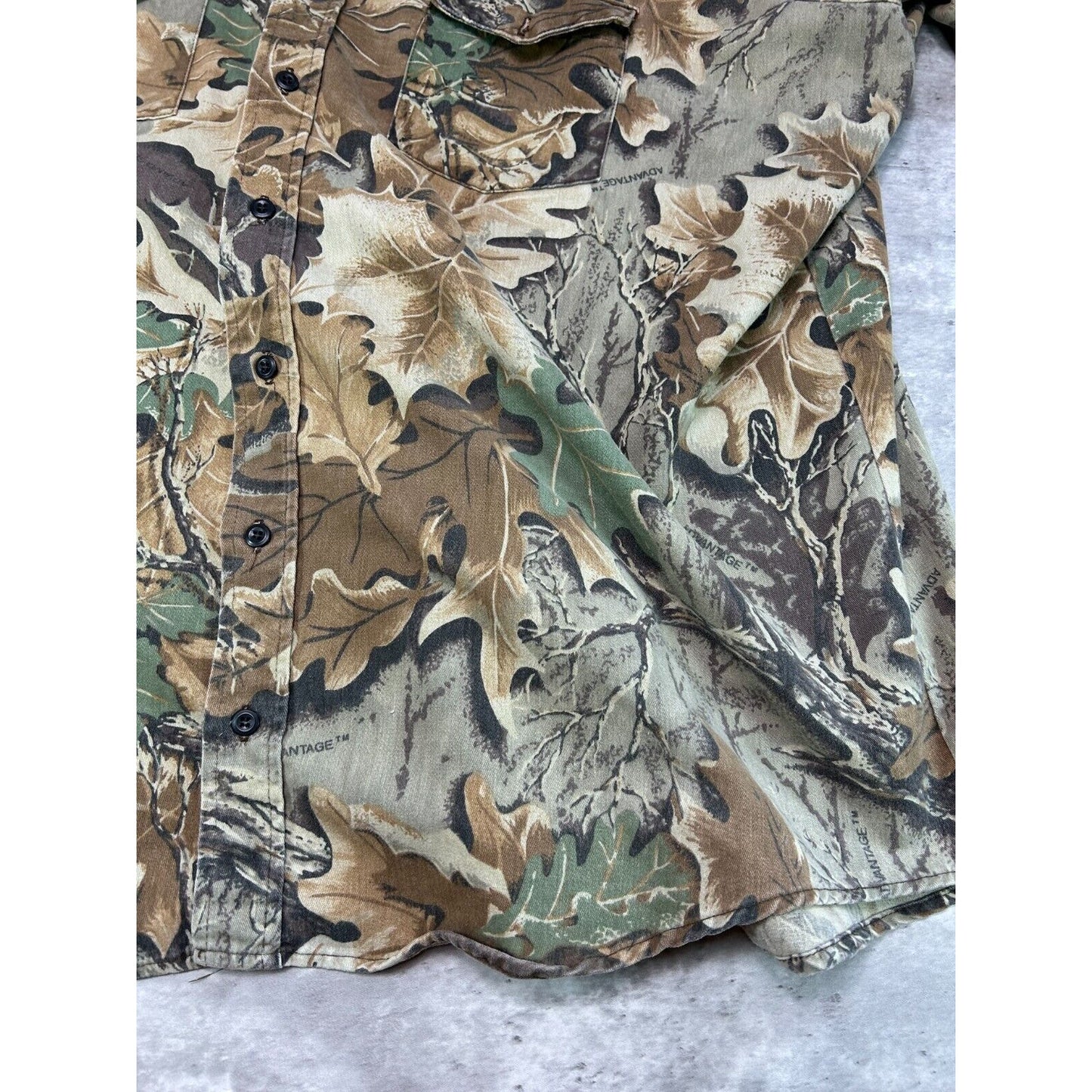 Vintage 80s/90s Redhead Advantage Camo Long Sleeve Button Up Shirt Size XXL