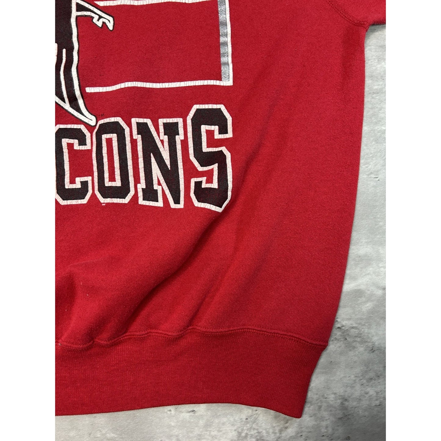 Vintage 90s Atlanta Falcons NFL Spellout Logo Graphic Football Sweatshirt Sz XL