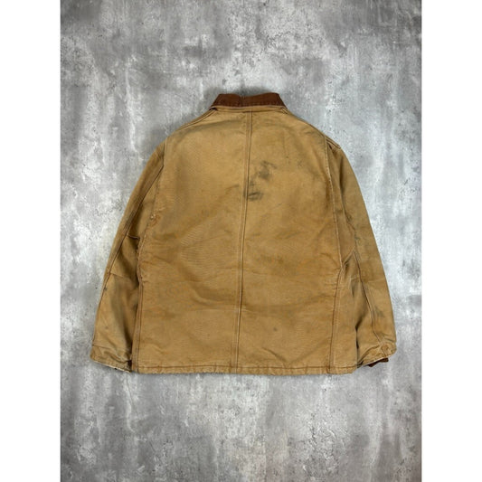 Vintage Carhartt Insulated Canvas Workwear Arctic Jacket Size XL Beige