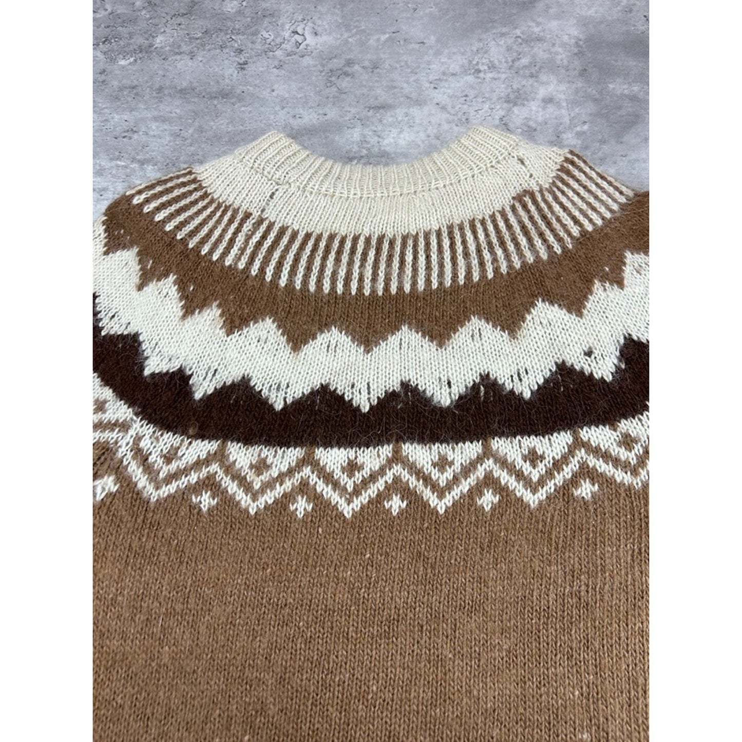 Vintage 1970s San Francisco Abstract Striped Heavyweight Knit Sweater Size Large