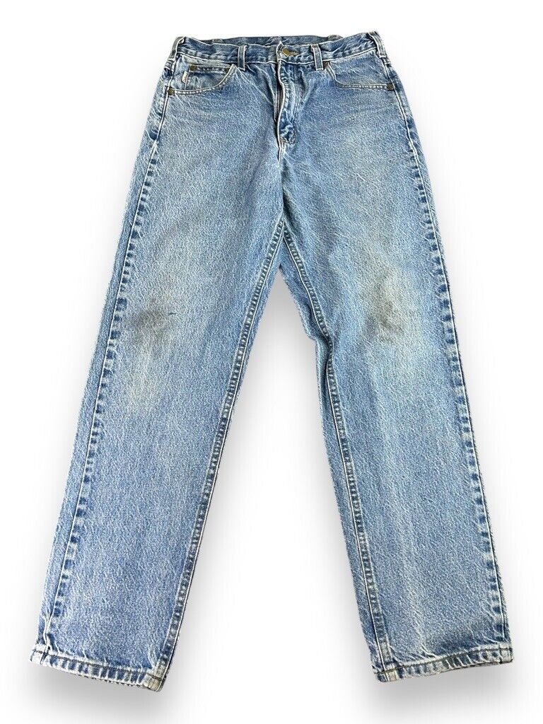 Vintage Carhartt Relaxed Fit Medium Wash Denim Work Wear Pants Size 29W