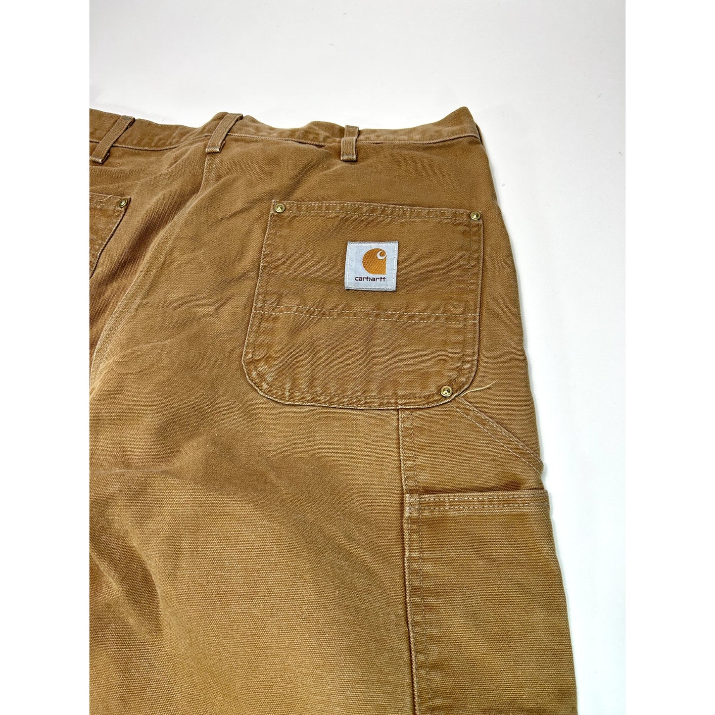 Vintage Carhartt Canvas Workwear Double Knee Carpenter Pants Size 37 Beige