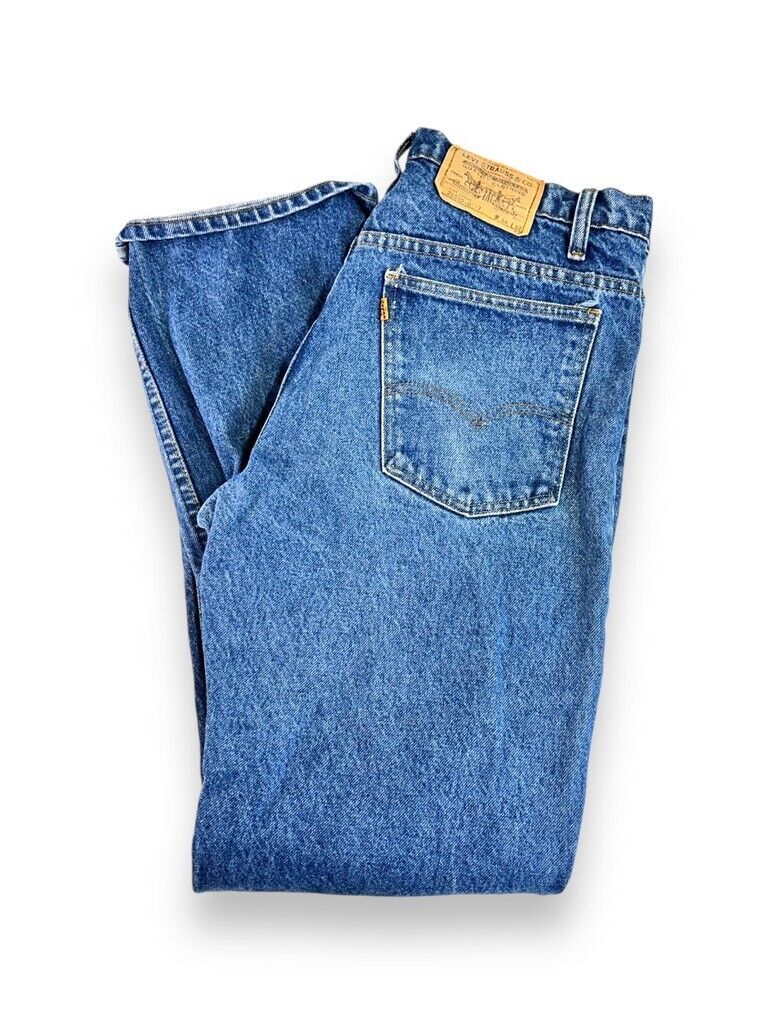 Vintage 90s Levis Orange Tab Dark Wash Denim Pants Size 34