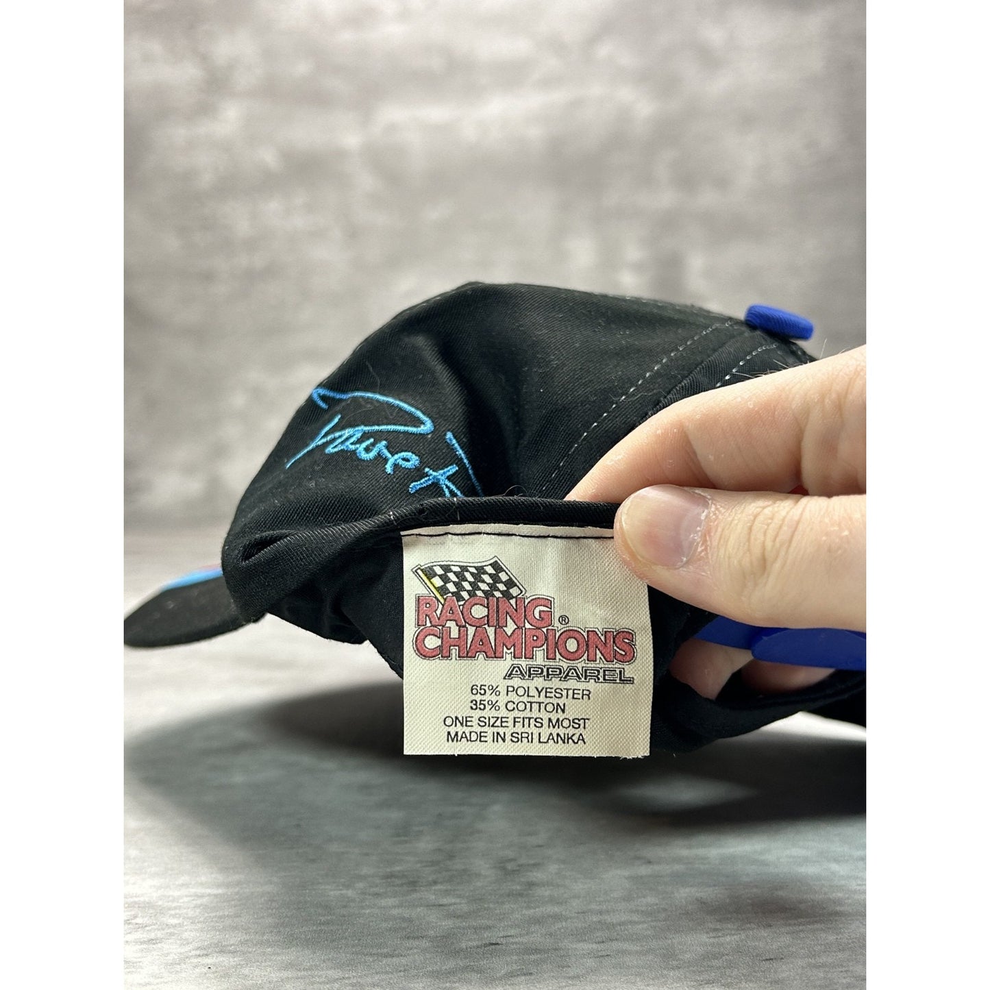Vintage 90s Dave Blaney #93 Nascar Embroidered Flag Print Snapback Hat OSFA