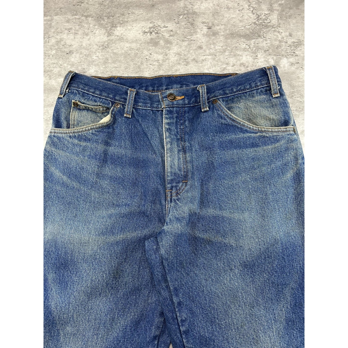 Vintage Dickies Dark Wash Denim Workwear Pants Size 33 Blue