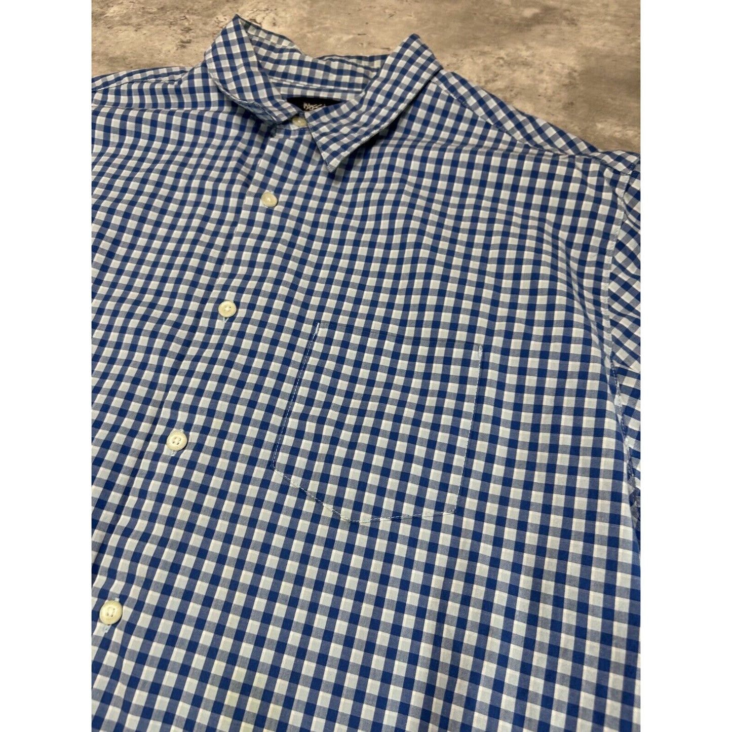 Vintage Mossimo Plaid Short Sleeve Cropped Button Up Shirt Size Large