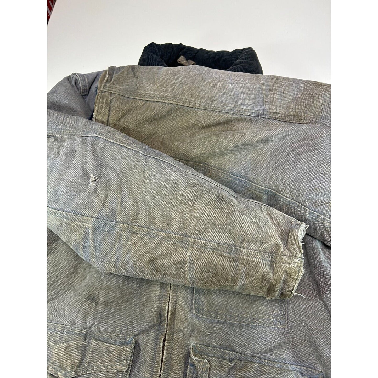 Vintage 90s Carhartt Quilted Lined Canvas Workwear Chore Jacket Size Large Tall