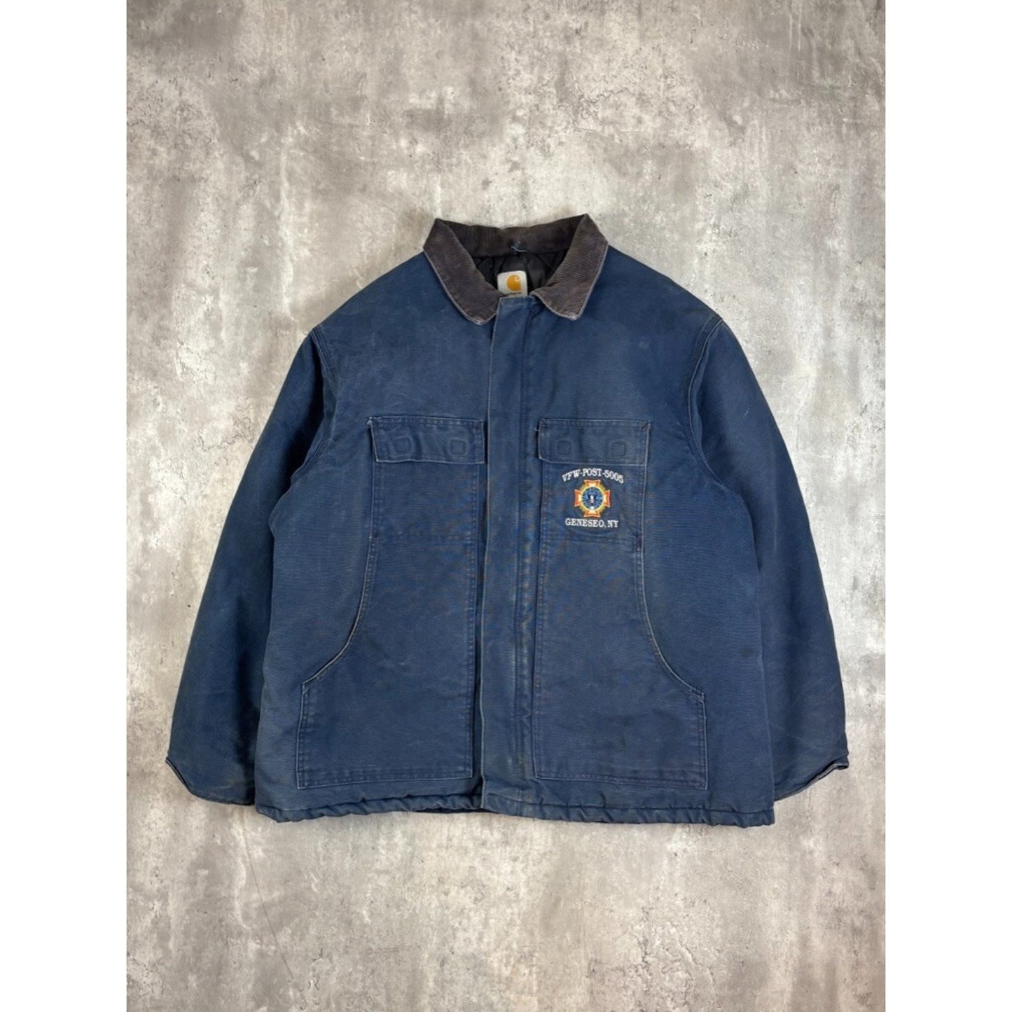 Vintage Carhartt Insulated Canvas Workwear Arctic Jacket Size XXL Blue
