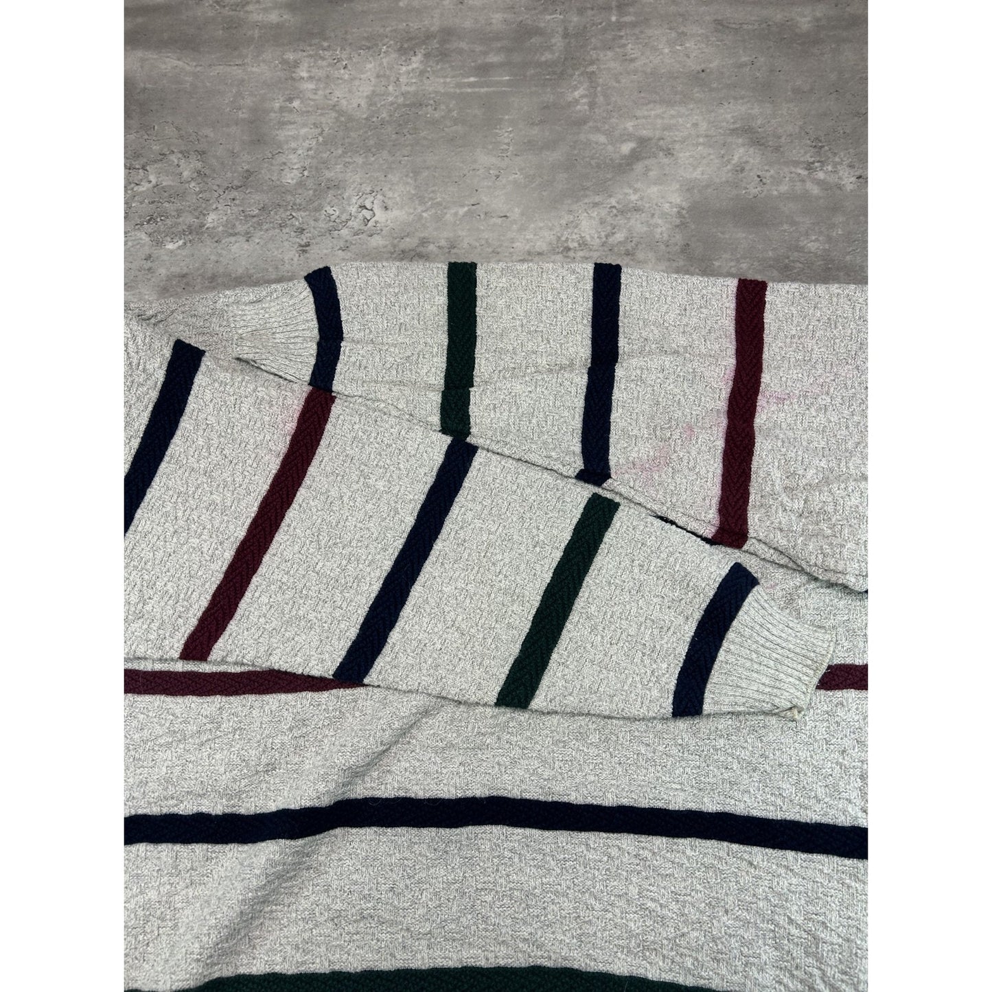 Vintage Cape Isle Knitters Striped Pullover Knit Sweater Size XL