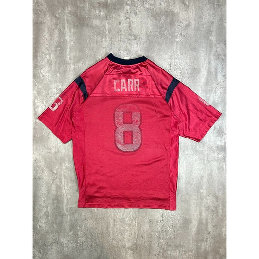 Vintage David Carr #8 Houston Texans NFL Reebok Football Jersey Size Large Red