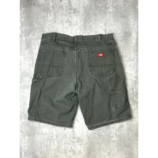 Vintage Dickies Relaxed Fit Canvas Workwear Carpenter Shorts Size 37 Green