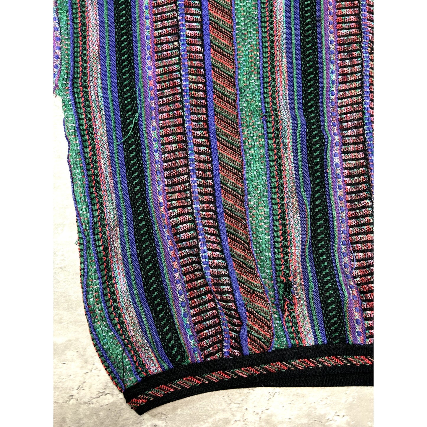 Vintage 90s Tundra Abstract 3D Print Pullover Ribbed Knit Sweater Size 4XL