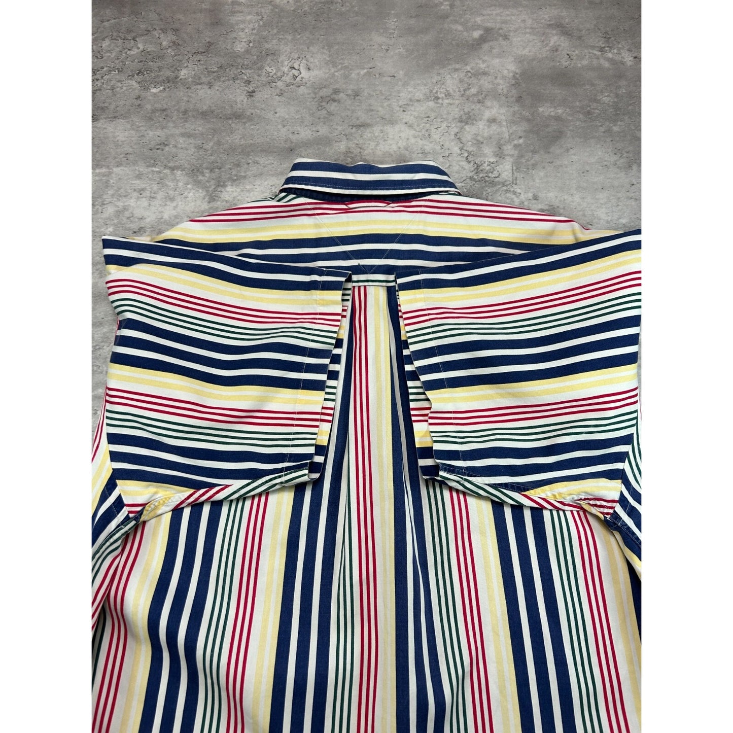 Vintage 90s Tommy Hilfiger Striped Cropped Button Up Shirt Size XL