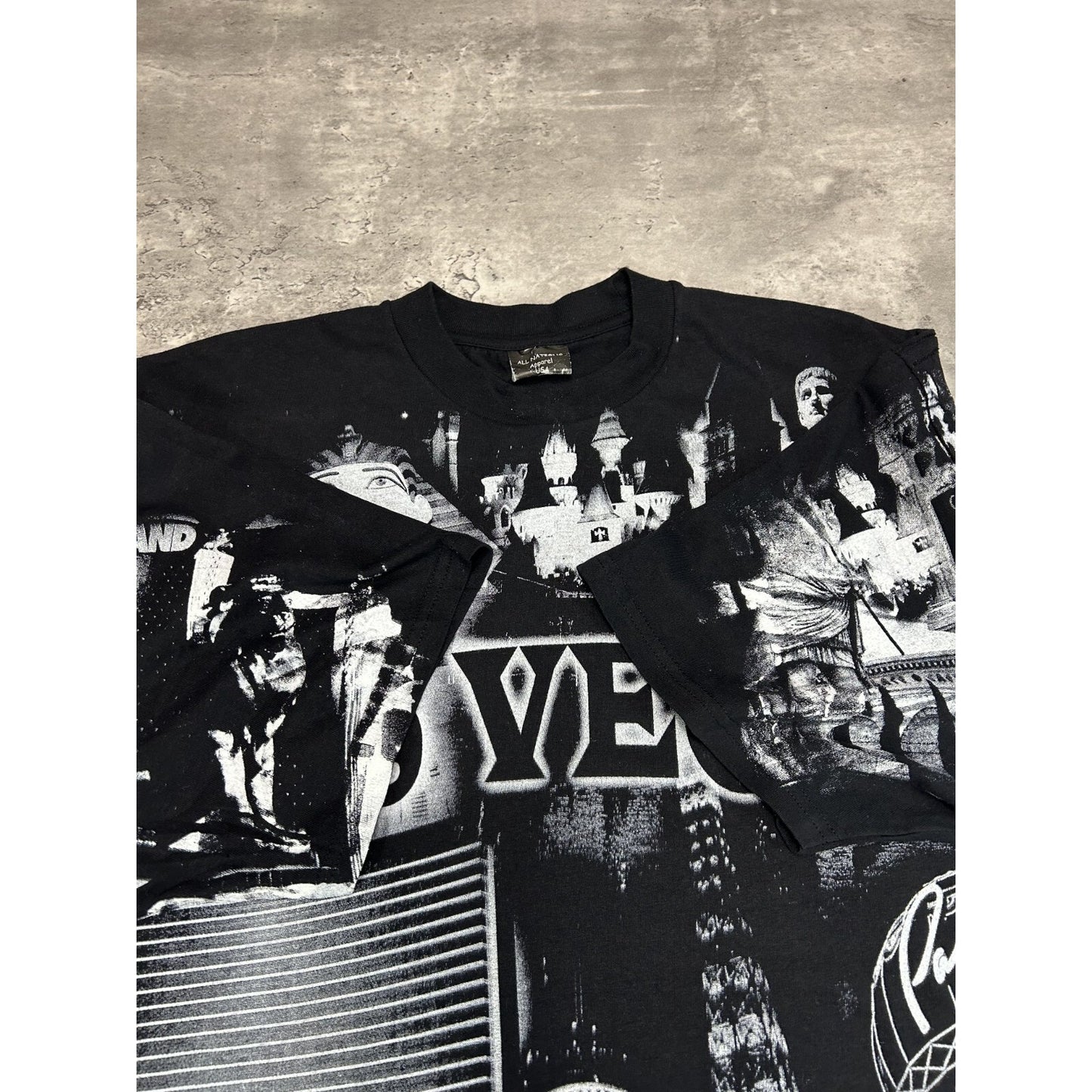 Vintage 90s Las Vegas All Over Print Destination Graphic T-Shirt Size XL
